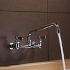 BWE Double Handles Wall Mount Modern Standard Kitchen Faucet With 8 Inch Swivel Spout 8" Center - 3 of 4