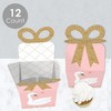 Big Dot of Happiness Swan Soiree - Square Favor Gift Boxes - White Swan Baby Shower or Birthday Party Bow Boxes - Set of 12 - 3 of 4