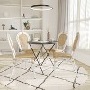Emma & Oliver Soie Set of Four Indoor/Outdoor Stacking Thonet Bistro Style Chairs with Arms, PE Rattan Seat and Bamboo Finished Metal Frame - 2 of 4