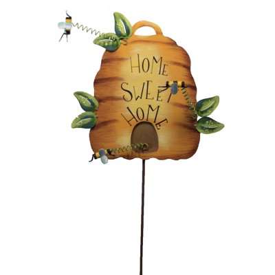 Home & Garden 28.75" Home Sweet Home Beehive Stake Spring Bees Round Top Collection  -  Decorative Garden Stakes