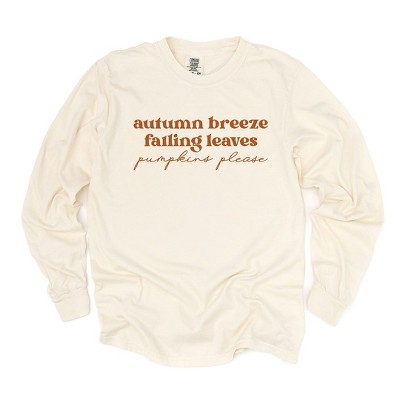 Simply Sage Market Women's Autumn Breeze Falling Leaves Long Sleeve Garment Dyed Tee