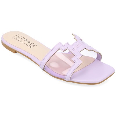 Journee Collection Womens Jamarie Slip On Slide Flat Sandals