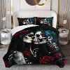 Hachikiko Gothic Skull & Red Rose 3D Print Comforter Set - Edgy Bedroom Decor for Teens & Adults - 2 of 4