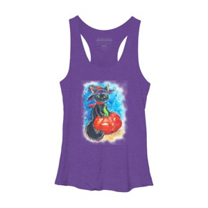 Women's Design By Humans halloween. the witch cat By POLINART Racerback Tank Top - 1 of 3