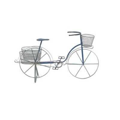 28" Farmhouse Iron and Aluminum Tricycle Planter Blue - Olivia & May