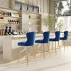 APRILSOUL26.00"Bar Stools Set of 2, Velvet Counter Height Bar Stools with Metal Legs, Button Tufted and Nailheads Trim - 4 of 4