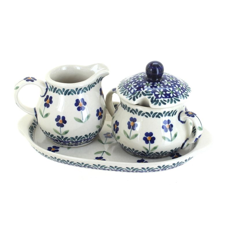 Blue Rose Polish Pottery K091 Manufaktura Cream & Sugar Set, 1 of 3