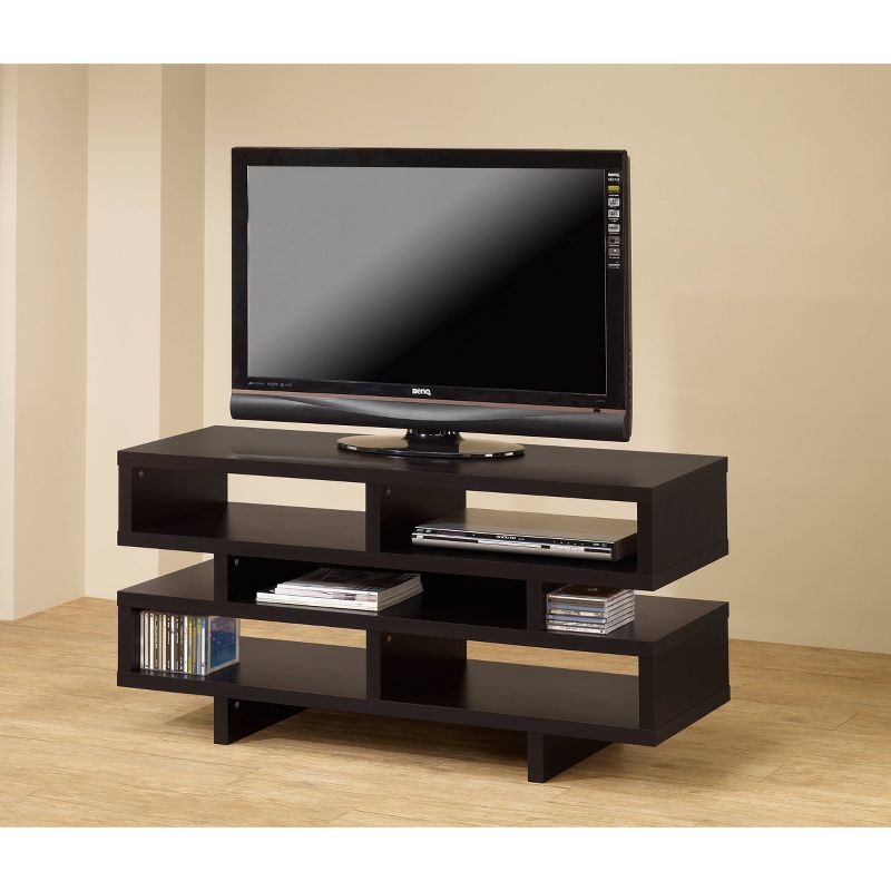 Parker 5 Shelf TV Stand for TVs up to 55&#34; Cappuccino Brown - Coaster, 3 of 5
