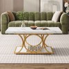 Hommoo Rectangle Coffee Table, 47.24" Center Table Faux Marble - 2 of 4