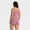 Women's Ribbed Tank Top and Shorts Pajama Set - Auden™ - 2 of 4