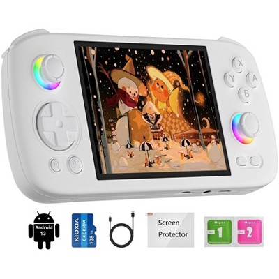 Voacle RG406H Retro Handheld Game Console,RG 406H Android 13 System Unisoc T820 Processor 4.0 Inch Touch Screen Support 1080 DP Output 5G WiFi(White)