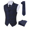 Men's Paisley Suit Vest and Tie Set Classic Floral Necktie Square Gothic Waistcoat for Tuxedo - 4 of 4