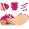 Perphy Women's Strappy Lace Up  Lightly Padded Open Toe Block Heel Sandals - 3 of 4