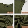 Women's Summer Short Sleeve Side Ruched Crew Neck T-Shirt Casual Knit Basic Tops - 4 of 4