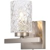 Elegant Lighting Cassie 1 light bath sconce in satin nickel with clear shade - 3 of 4