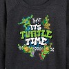 Women's - Teenage Mutant Ninja Turtles - It's Turtle Time Lightweight French Terry Wide Neck Long Sleeve Shirt - 2 of 4