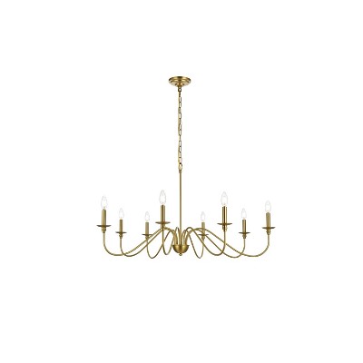 Elegant Lighting Rohan 42 inch chandelier in Satin Gold