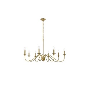 Elegant Lighting Rohan 42 inch chandelier in Satin Gold - 1 of 4