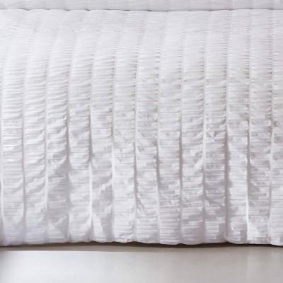 King White Cotton Seersucker Duvet Cover Set