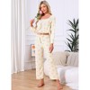 INSPIRE CHIC Women's Cami Pajama Set Tank Top Pants Long Sleeve Cardigan 3 Piece Loungewear Sets - 3 of 4