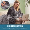 Inhand Heated Blanket Electric Throw - 50"x60" Gradient Gray Flannel Heating Blanket Throw Auto-Off 10 Heat Level Over-Heat Protection - 3 of 4