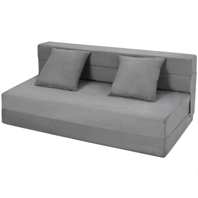GustoWave 24''H Folding Sofa Mattress, Convertible Sofa Bed , Foldable Memory Foam Sleeper Chair, Floor Couch Guest Bed with Pillow