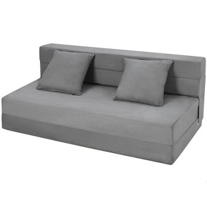 Folding Sofa Mattress, Convertible Queen Size Memory Foam Sofa Bed with Pillow, Foldable Sleeper Chair Futon Floor Couch Guest Bed - 1 of 4
