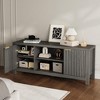 GustoWave TV Console Table for up to 65 Inch TVs, Mid Century Modern TV Stand with Storage Cabinets & Open Shelves - 4 of 4