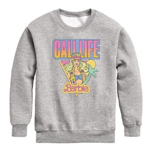 Boys' - Barbie - Cali Summer Graphic Long Sleeve Fleece Sweatshirt - 1 of 4