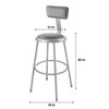 Hampden Furnishings 2pk 30" Otto Collection Stool with Backrest Gray: Upholstered Vinyl, Steel Frame, 300 lbs Capacity - 2 of 4