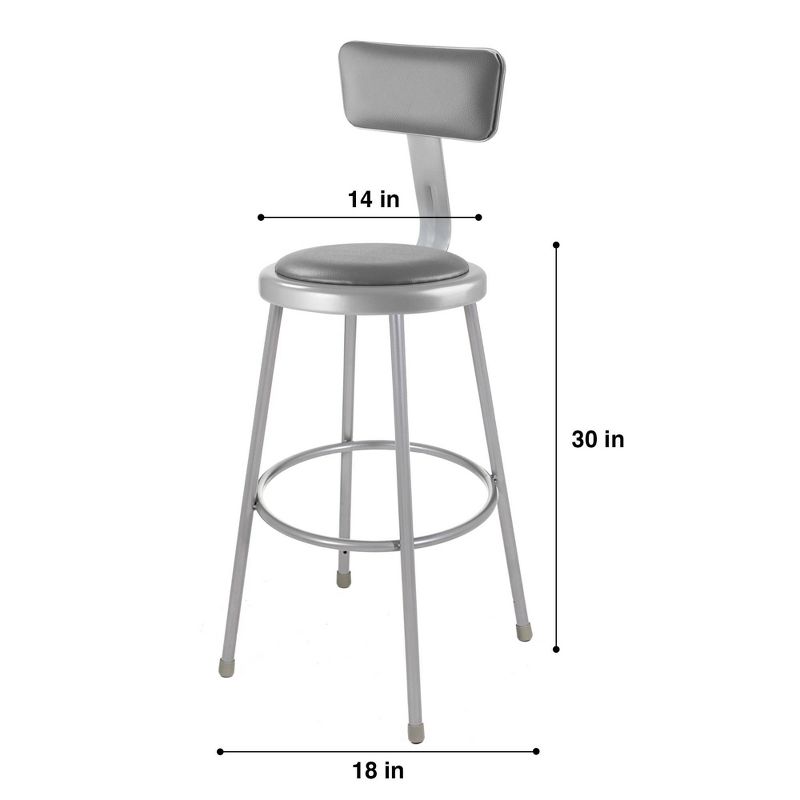 Hampden Furnishings 2pk 30&#34; Otto Collection Stool with Backrest Gray, 2 of 9