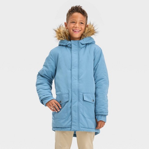 Boys Solid Parka Jacket Cat Jack Blue Xl Target