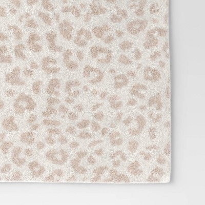 Beige and Cream Cheetah Knit Throw Blanket