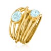 Ross-Simons 1.70 ct. t.w. Sky Blue Topaz Highway Ring in 18kt Gold Over Sterling - 3 of 4