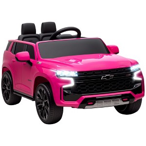 12V Electric Ride-On Car for Kids with Remote Control, Music, Lights & Suspension – Pink - 1 of 4