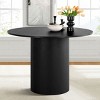 41.5" Dining Set for 4,Pedestal Round Dining Table with 4 Upholstered Chenille Dining Chair with Arm for Dining Room,Farmhouse-Tanpinhause - 4 of 4