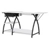 Sew Ready Pivot Swingout Storage Panel Sewing Table, Graphite/White