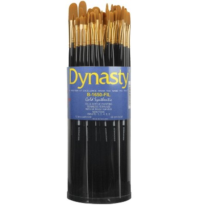 Dynasty  B-1650 Art Education Filbert Paint Brushes, Classroom Cylinder, set of 60