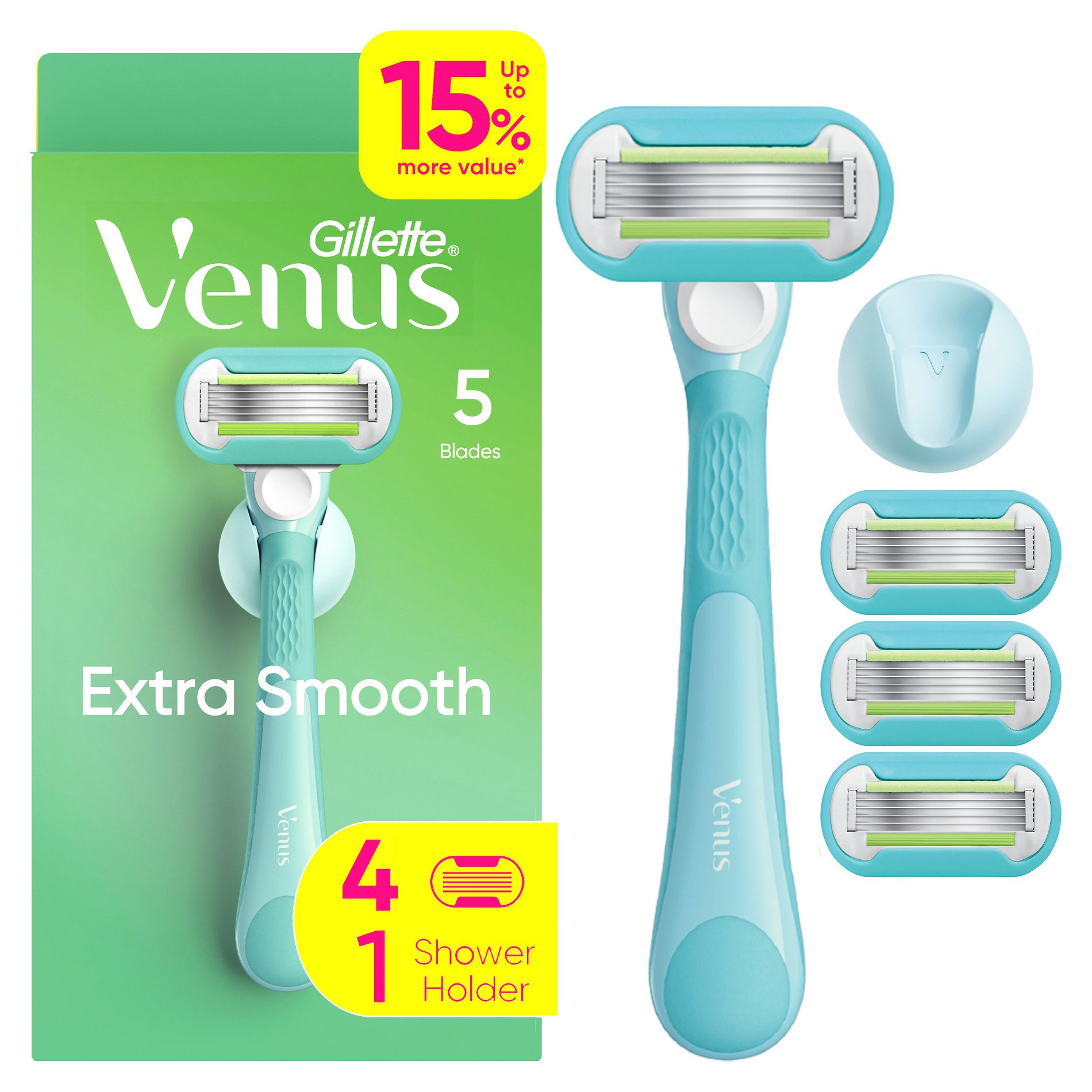 Venus Extra Smooth Value Pack Razor - Handle + 4 Blade Refills