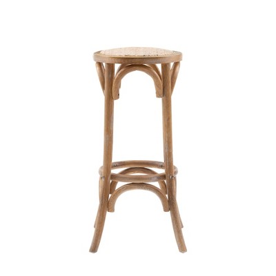 Rae Rustic Beige Elm Wood Backless Bar Stool