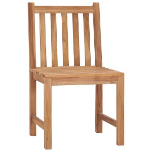 vidaXL Outdoor Patio Chairs - Set of 6 - Solid Teak Wood - Fine Sanded - Weather Resistant - Comfortable Seating for Garden, Outdoor Spaces - 1 of 4