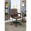 Simple Relax Adjustable Height Office Chair with Padded Armrests, Brown - 2 of 4