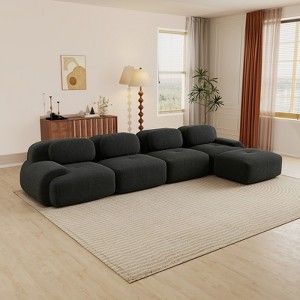 Aukfa Modular Corduroy Sectional Sofa with Ergonomic Support - Pet Friendly, Easy Assembly, Non-Slip Base Design - 1 of 4