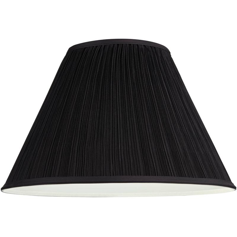 Springcrest Black Mushroom Pleated Large Empire Lamp Shade 7" Top x 17" Bottom x 11" High x 11.5" Slant (Spider) Replacement with Harp and Finial, 4 of 9