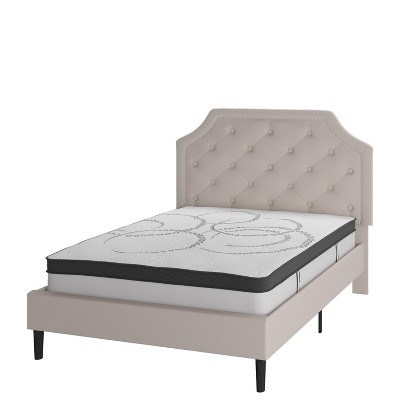 Emma and Oliver Tufted Platform Bed with 10 Inch Pocket Spring Mattress