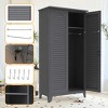 AENKYO 73" Tall Metal Tool Storage Cabinet with 6 Shelves & Pegboard, Wall Mount Design - Slate Gray Utility Cabinet for Garage & Warehouse - 3 of 4
