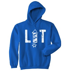 Lit Fireworks Hoodie Funny 4th of July USA Independence Day America Sweatshirt - Crazy Dog Hoodie - 1 of 4