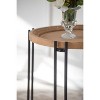 NicBex Wooden Top Mesh Border End Table with Metal Legs and Rattan Insert for Living Room - 4 of 4