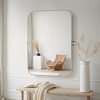 91cm Silver-White Iron Rectangular Mirror with Rounded Corners and Rotating Hardware, 2.5cm Depth - 3 of 4
