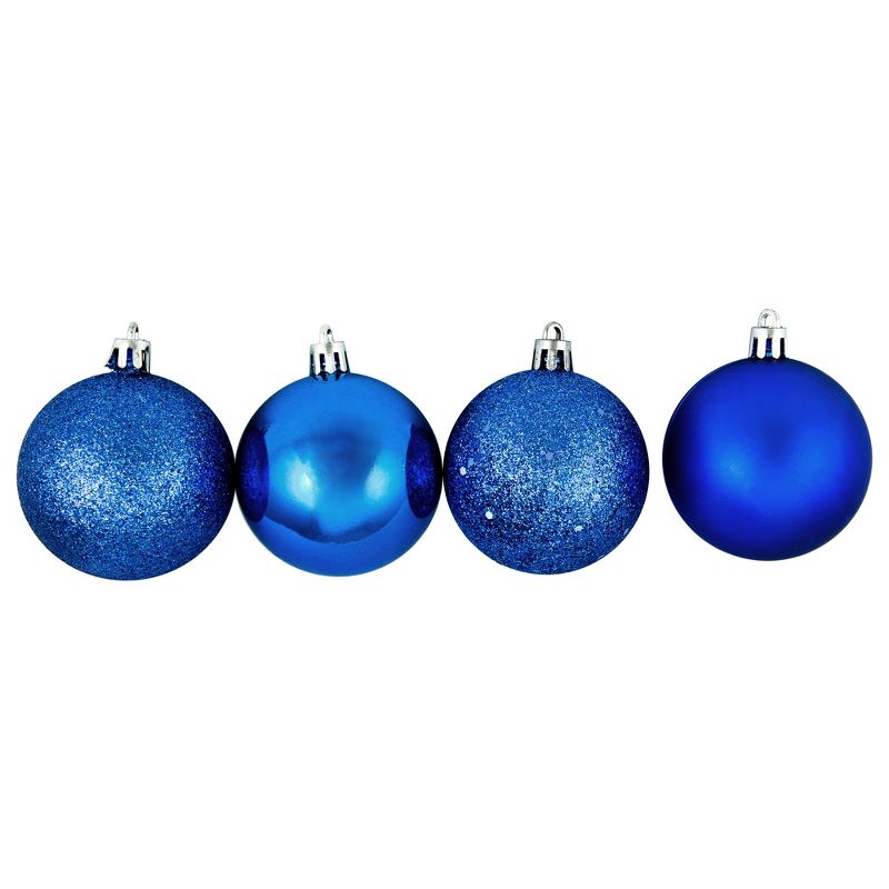 Northlight 24ct Shatterproof 4-Finish Christmas Ball Ornament Set 2.5" - Blue, 2 of 3
